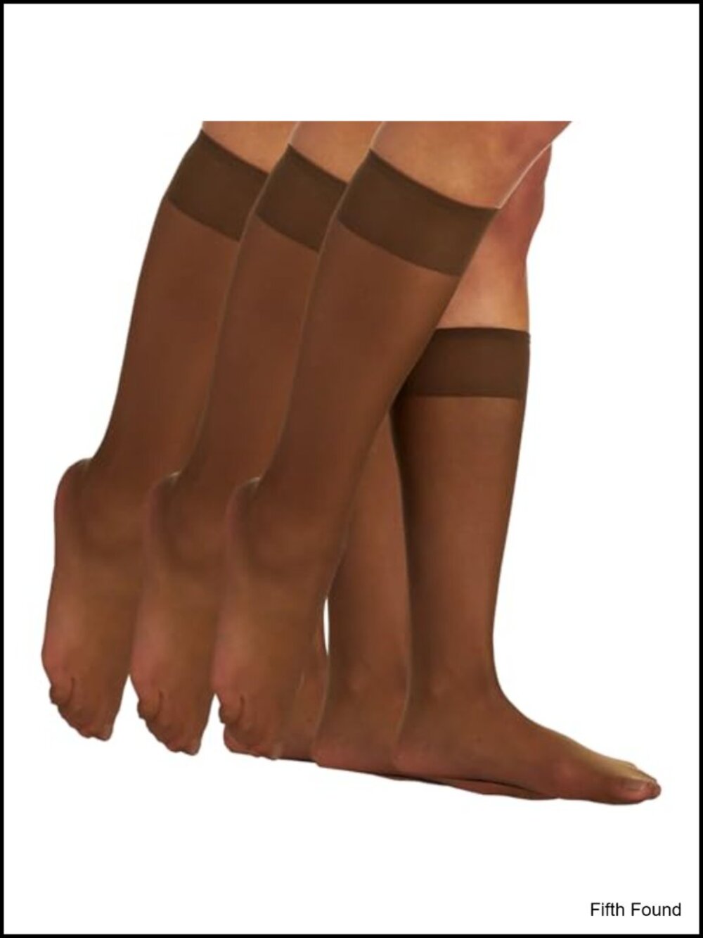 Women's Sheer Knee High Stockings 20 Denier Sandalfoot 3 Pack Nylon
